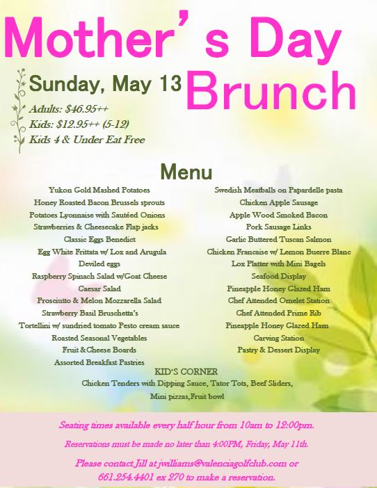 Mother's Day Brunch | Valencia Country Club | 2018-05-13